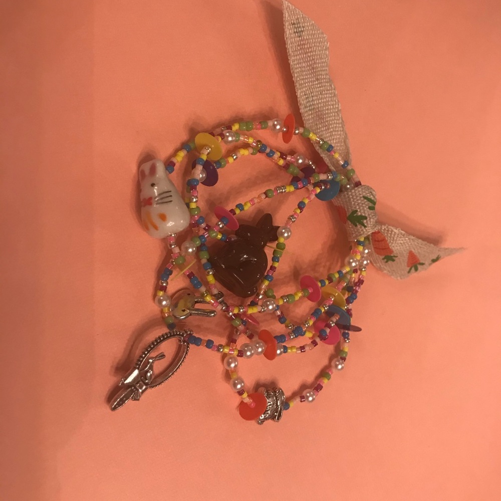 Easter bracelets with silver charms